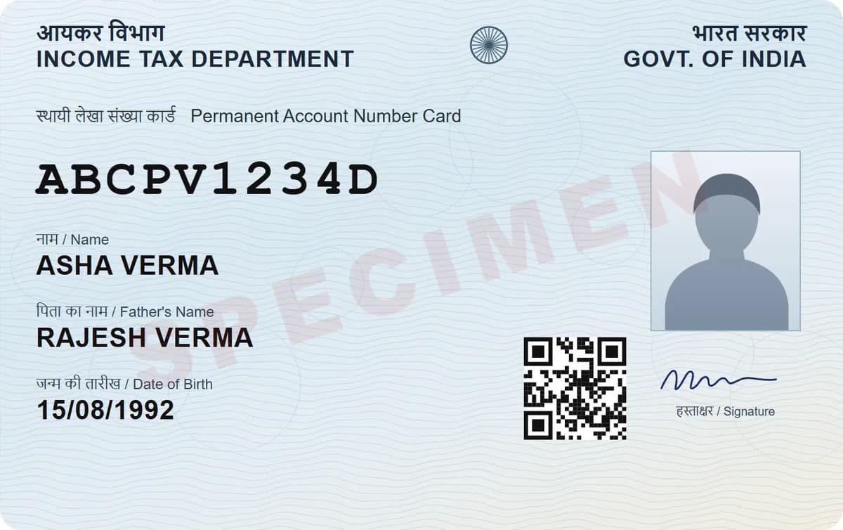 Specimen PAN card